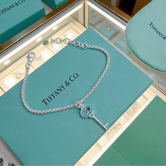 Tiffany    &    Co. Jewelry - Tiffany & Co. Silver Key Charm Bracelet with Signature Blue Box
